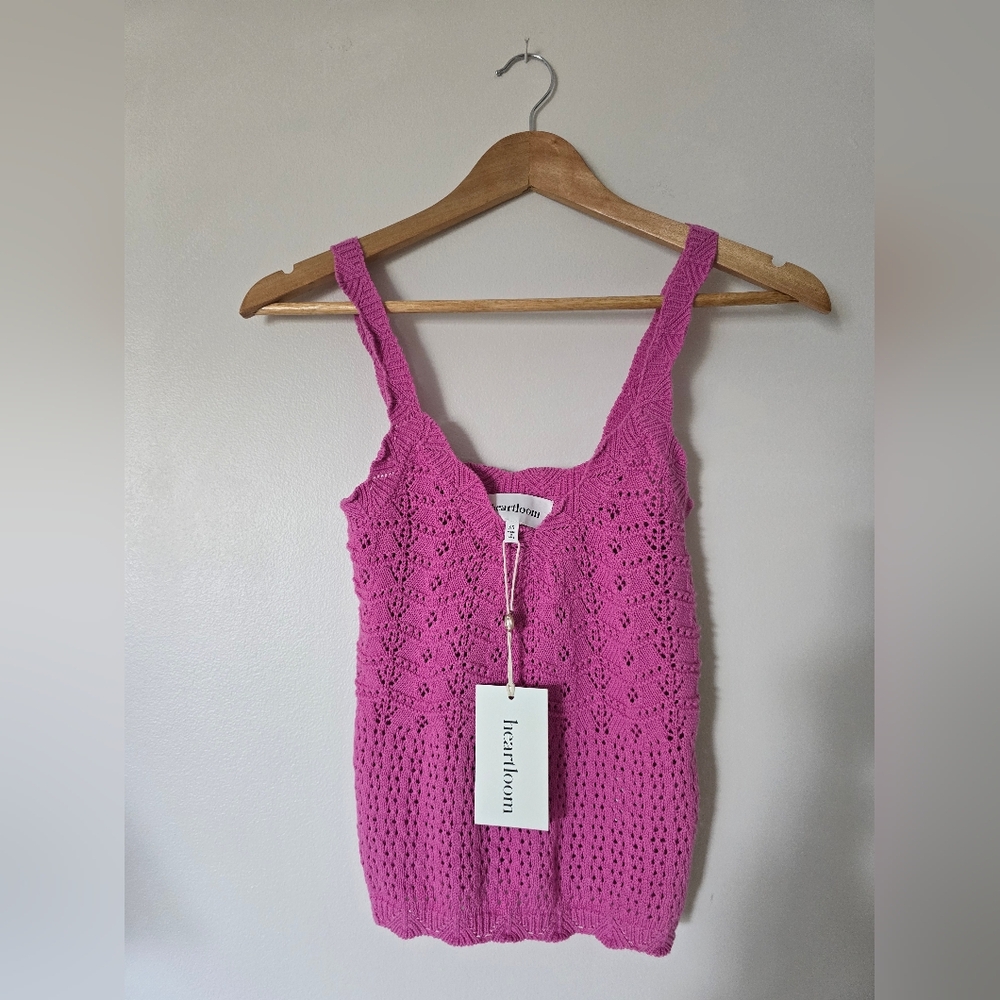 New heartloom size XS pink Cotton Crochet Tank Top